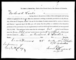 Howard’s District of Columbia Compensated Emancipation Act Petition, 1862