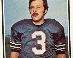 Yes, this card of the former W-L kicker was actually cut crooked. It should make it worth something extra.