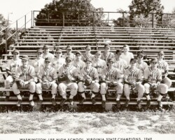 The 1949 State Champions.  Biff is seated in the front row, far right.