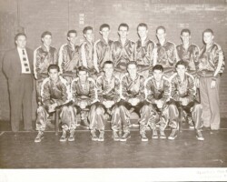 Biff was a three-sport letterman. Shown here on the W-L basketball team in the front row, far left.