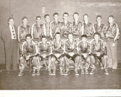 Biff was a three-sport letterman.  Shown here on the W-L basketball team in the front row, far left.