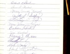 Eighth page of the guest book at Fritz's retirement party.