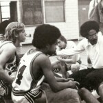 Coach Powell giving instructions.