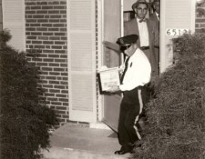 Early 1960's, Fritz Frederick at the door during the raid on one of George Lincoln Rockwell's Arlington homes.