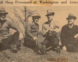 1945 circa WGCC Pro Dave Thomson second from left and Brick Wood far right
