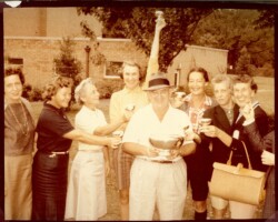 Circa 1957 photo of women members with Brick Wood at WGCC