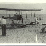 Marcey in bi-plane at Arlington Beach, 1918 (AHS 0325)