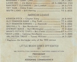 1956 Arlington Little Major League teams and managers.