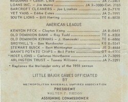 1956 Arlington Little Major League teams and managers.
