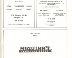 1959-1960 Gunston Junior High yearbook ads.