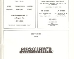 1959-1960 Gunston Junior High yearbook ads.