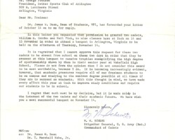 1963 General's reply letter to the Better Sports Club.