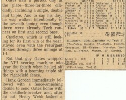 1966 Virginia Tech article featuring former Oriole Johnny Oates and Hank.