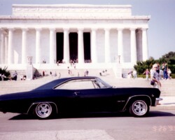 1980 cir The famous '65 Impala restored multiple times. Wayne talked his way past the National Park Service to get this special photo.