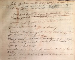 This is a page from John T. Birch's personal bible with the earliest date of 1815 inscribed on the inside. Family bibles were where the most accurate information about family members could be found.